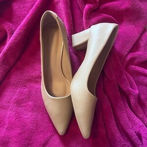 Elegant Cream Women's Block Heels